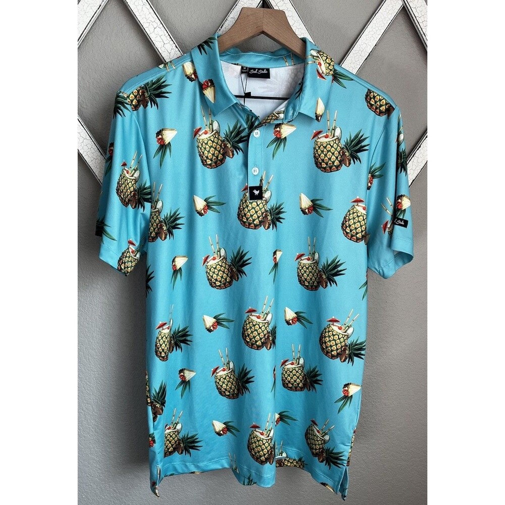 NWT! Bad Birdie Men’s M Golf Polo Shirt Pina Colada